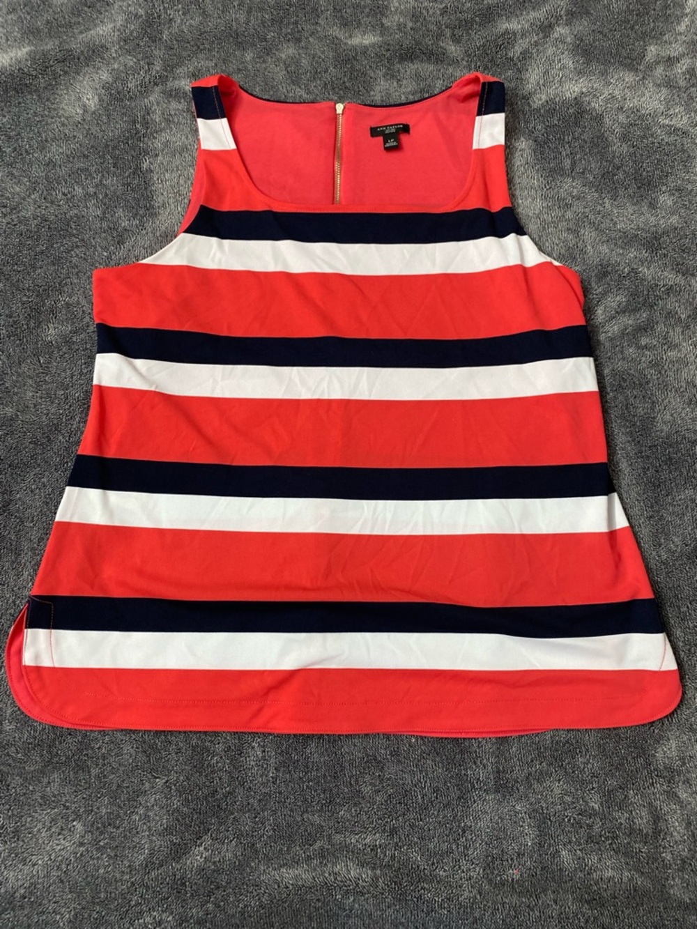 Ann Taylor Petite Nautical Striped Sleeveless Shell Top Size LP Preppy‎ Workwear - Picture 2 of 8